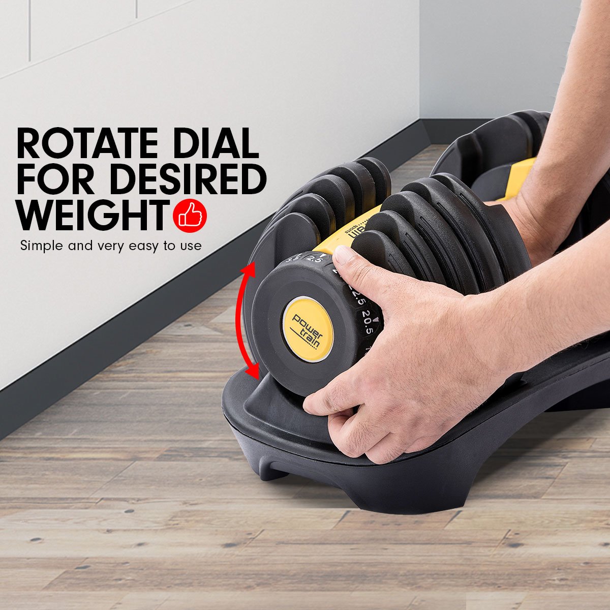 Powertrain 48kg Adjustable Dumbbell Home Gym Set Gold