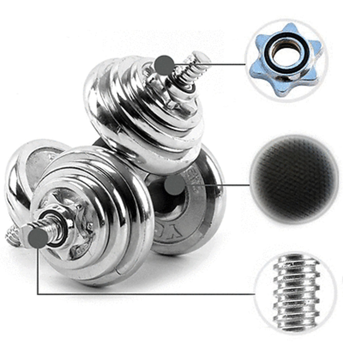 20KG York Dumbbell Set Weight Dumbbells Home Gym Fitness BarBell w/ Case