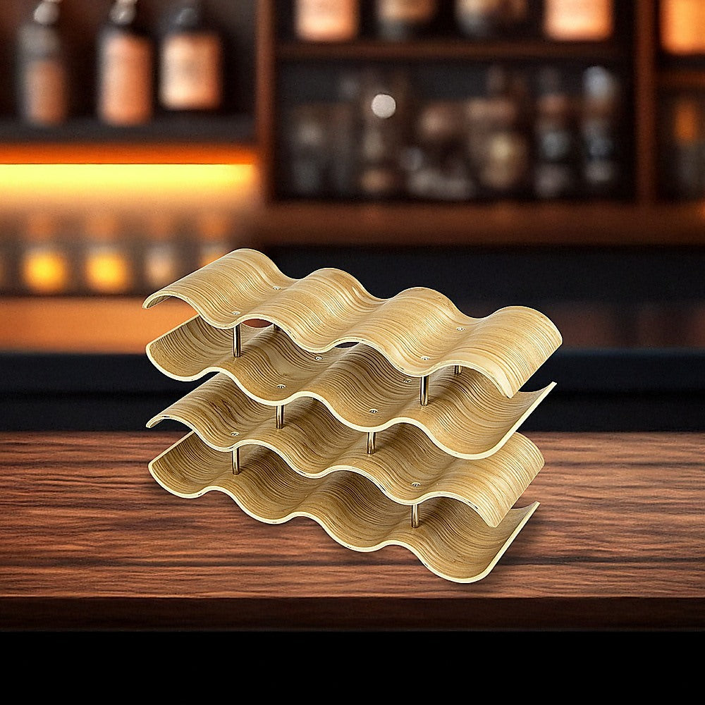 Wooden Wave Wine Rack/Creative Home Grape Wine Holder Shelf Cabinet/Bottle Rack