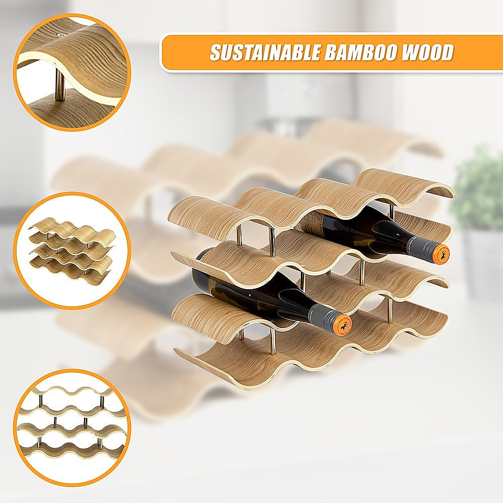 Wooden Wave Wine Rack/Creative Home Grape Wine Holder Shelf Cabinet/Bottle Rack