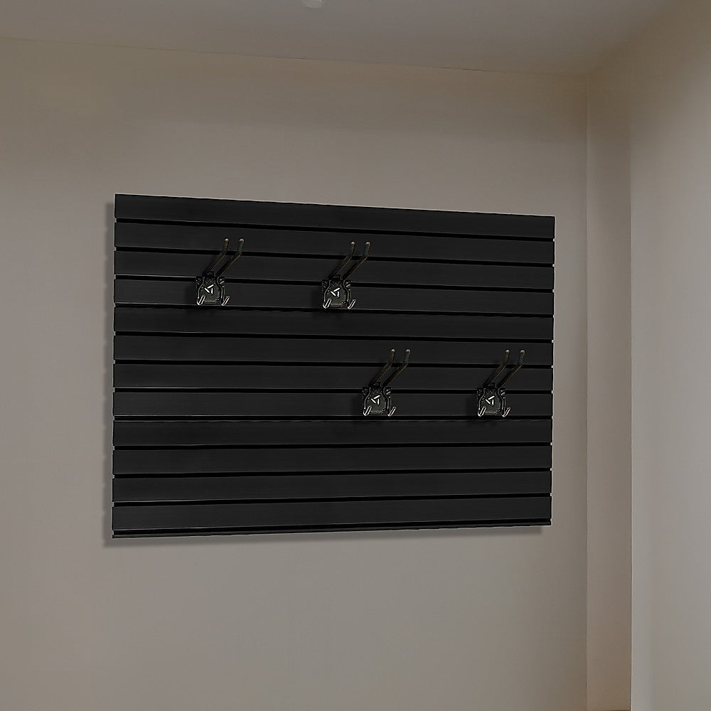 Slatwall Storage Pack of 6 Black PVC Panels - Retail Display Garage Storage