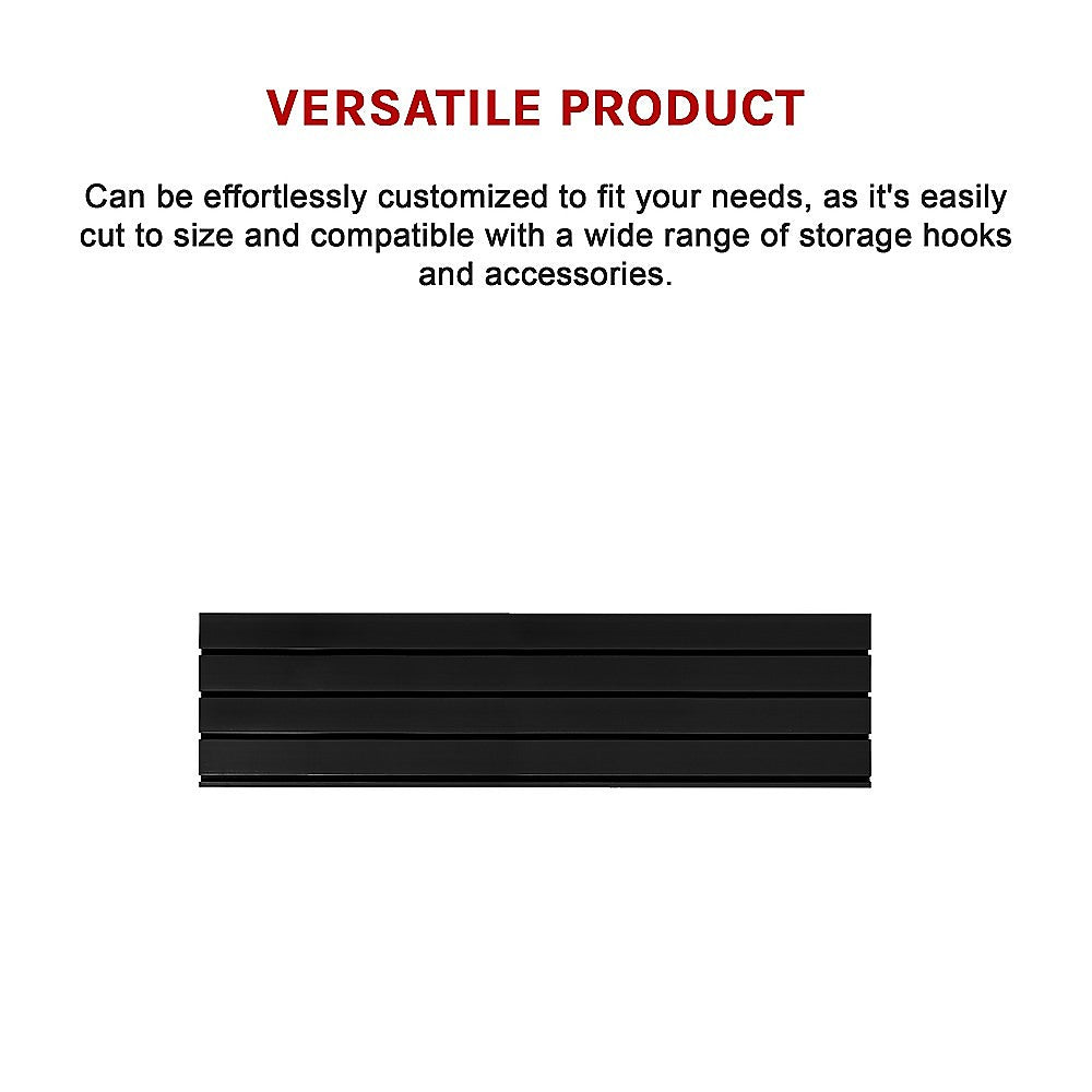 Slatwall Storage Pack of 6 Black PVC Panels - Retail Display Garage Storage