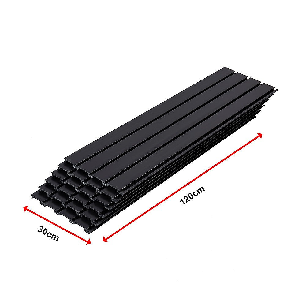 Slatwall Storage Pack of 6 Black PVC Panels - Retail Display Garage Storage