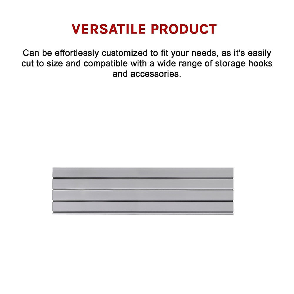 Slatwall Storage Pack of 6 Grey PVC Panels - Retail Display Garage Storage + Hooks