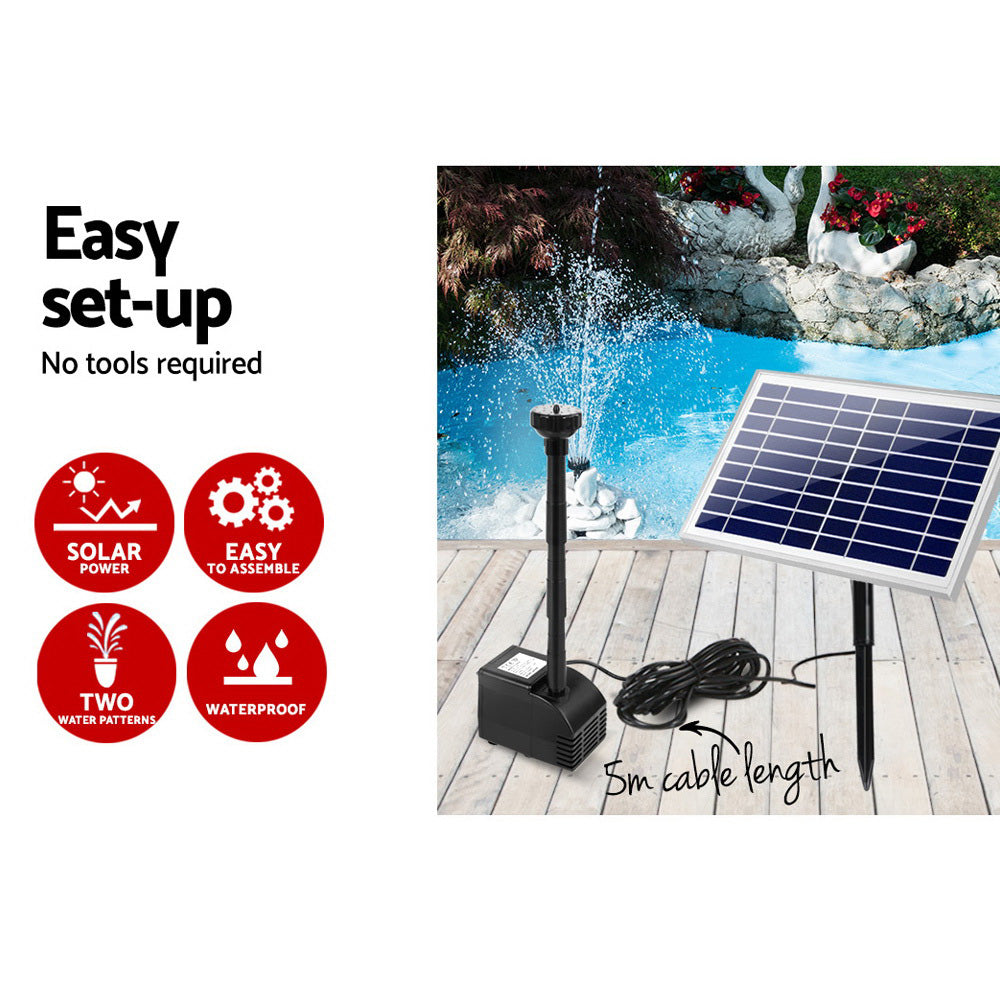 Solar Pond Pump Submersible Water Fountain Kit 6.6FT Gardeon