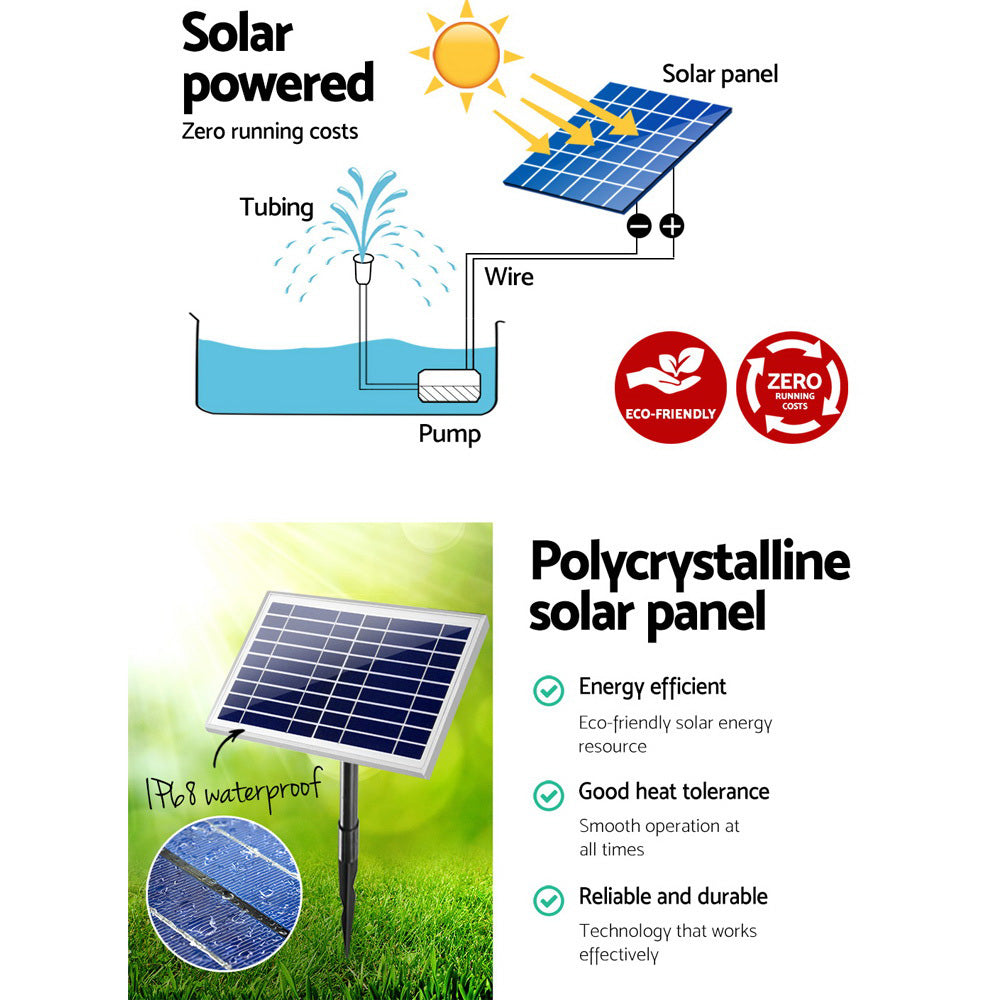 Solar Pond Pump Submersible Water Fountain Kit 6.6FT Gardeon