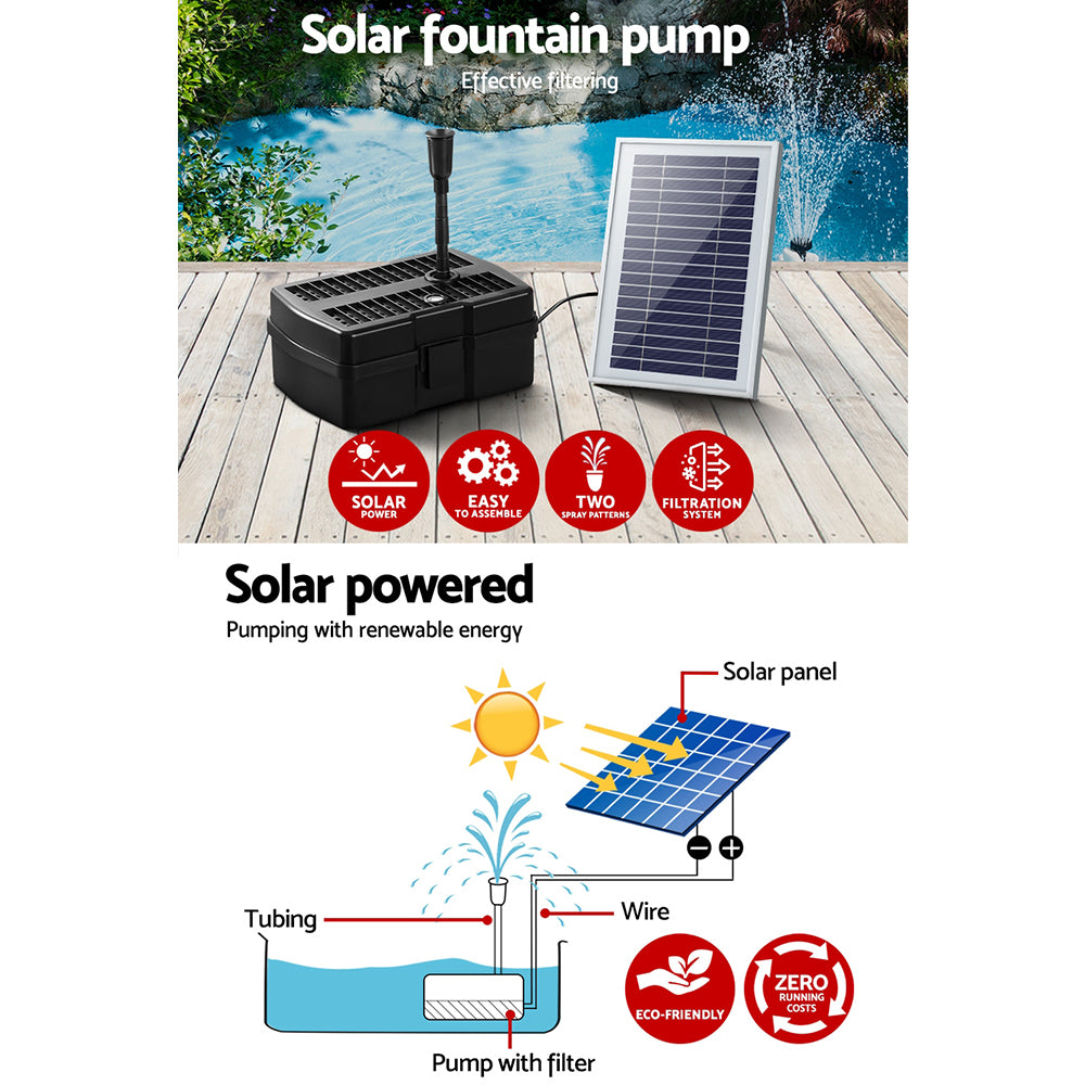 Solar Pond Pump with Filter Box 4.6FT Gardeon