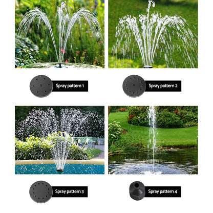 Solar Pond Pump Submersible Water Fountain with Battery Kit LED Lights 4.3FT Gardeon