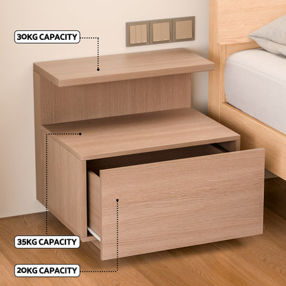 Artiss Bedside Table 1 Drawer - Pine