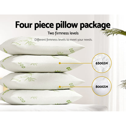 4 Pack Bamboo Pillow Giselle Bedding Family