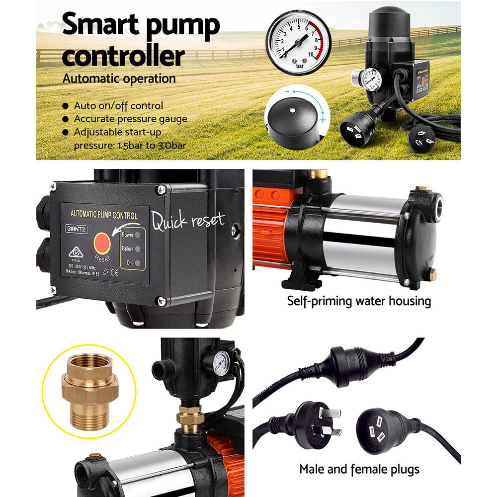 Giantz Garden Water Pump High Pressure 1800W Multi Stage Tank Rain Irrigation Black