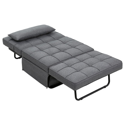 Artiss Sofa Bed Lounge Convertible Ottoman 1 Seater Couch Recliner Linen Grey