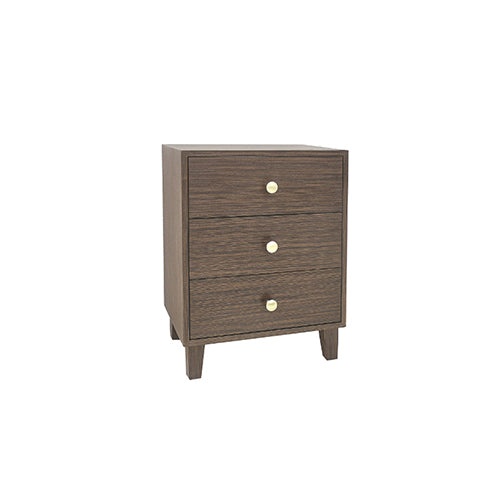 Bedside Table MDF 3 Drawers Side Table Night Stand Storage in Brown Colour