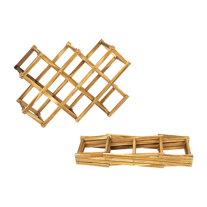 Wooden Wine Rack Freestanding 10 Bottles Countertop Storage