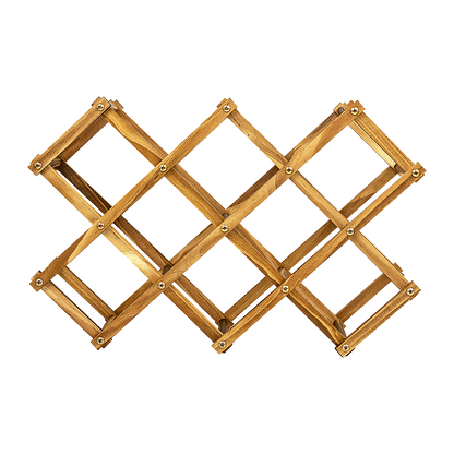 Wooden Wine Rack Freestanding 10 Bottles Countertop Storage