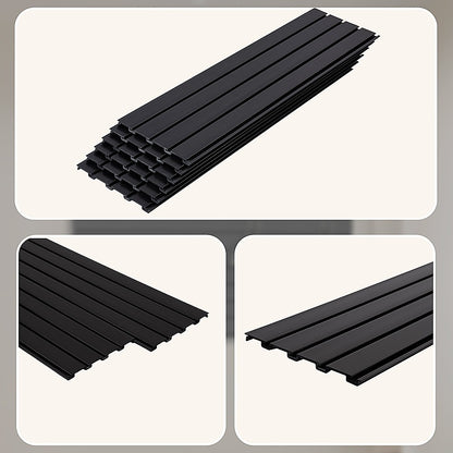 Slatwall Storage Pack of 6 Black PVC Panels - Retail Display Garage Storage