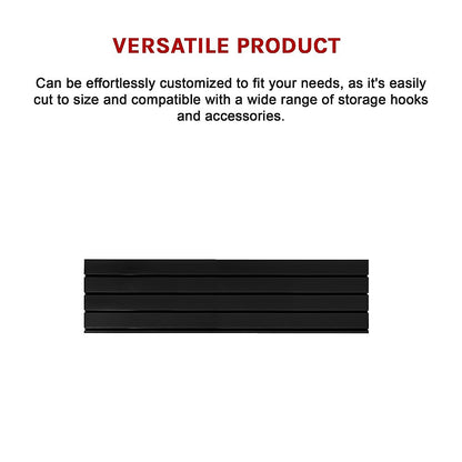Slatwall Storage Pack of 6 Black PVC Panels - Retail Display Garage Storage
