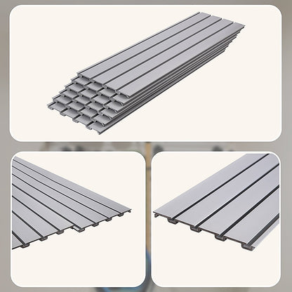 Slatwall Storage Pack of 6 Grey PVC Panels - Retail Display Garage Storage + Hooks